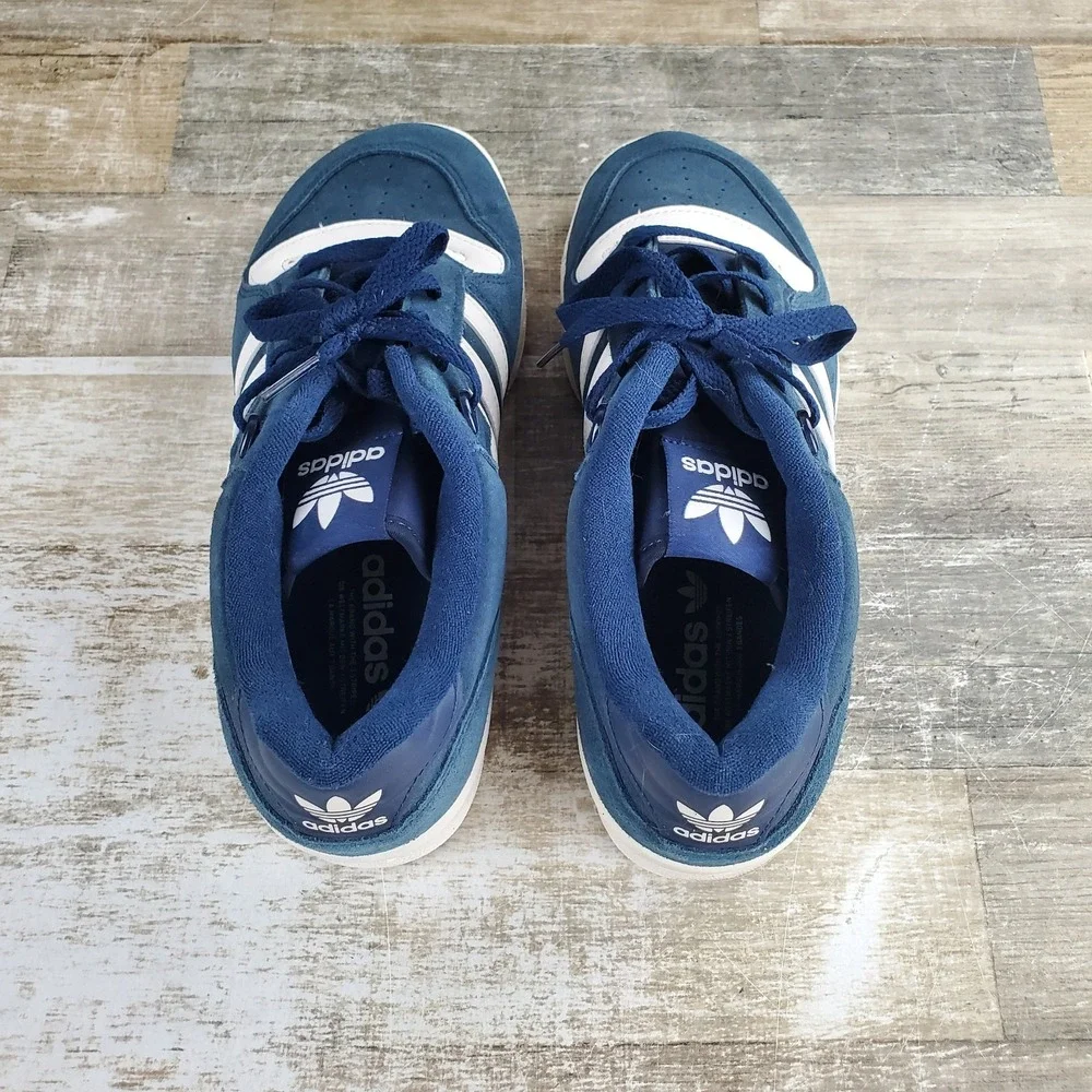 Adidas Rivalry Low Mens Shoes Sz 9.5 Running Collegiate Navy Cloud White Sneaker
